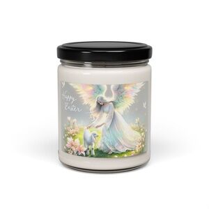 Easter Angel Candle with Black Lid